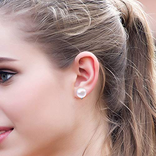 YOQUCOL Simulated Freshwater Pearl Clip On Earrings Not Pierced Elegant Stud Jewelry For Women - color: 12MM-White