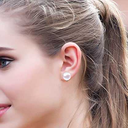 YOQUCOL Simulated Freshwater Pearl Clip On Earrings Not Pierced Elegant Stud Jewelry For Women - color: 12MM-White