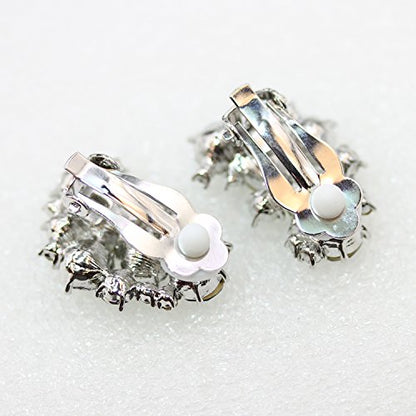 Faship Gorgeous Clip Ons Floral Earrings - color: Purple