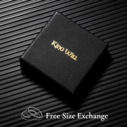 King Will 316L Stainless Steel Wedding Band for Men Cubic Zirconia Inlay | Silver-Tone, 6/7/8mm, Comfort Fit, Durable, Zirconia inlay, Promise Gift - color: Steel-White-6.5mm