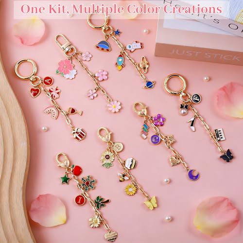 Wurosi 773 Pcs Lip Gloss Keychain Making Kit with Storage Box | Including Chains,Charms,Letters,Hooks,Manual,Gift Bgas, Jump Rings & Tools, Perfect DIY Jewelry Crafts & Gift for Adults - color: 773 Pcs Gold Keychain Kit