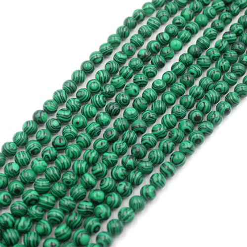 Natural Stone&925 Sterling Silver/18K Gold Anklet,│4MM│9-12 in│, Hand Woven, Adjustable Size - color: Malachite,4MM