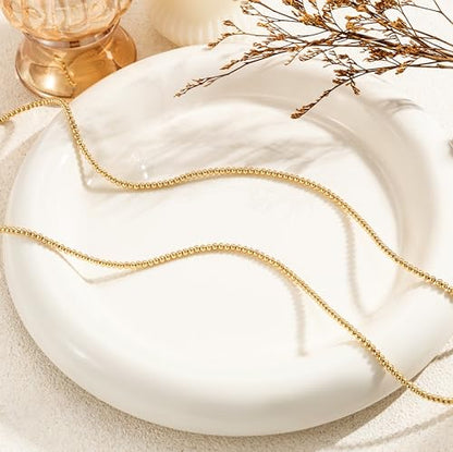 CHESKY Waist Beads for Women, Dainty 14k Gold Plated Waist Chain Beach Accessories Cute Belly Chain Body Chain Gold Chain Belts for Women Summer Beach Jewelry for Womens Gifts Rave Outfits for Womens - style: Beads