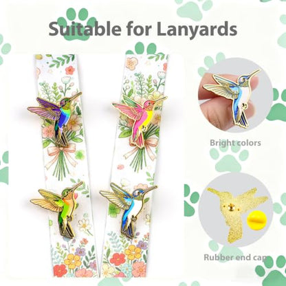 4/6/9/10/12/16/20PCS Cute Enamel Pins Bulk Set, Art Aesthetic Lapel Brooches, Humorous Quote Pins for Backpacks Jackets Hats Bags, Novelty Cool Badges for Women, Men, Teens, Kids - style: 4pcs Hummingbird