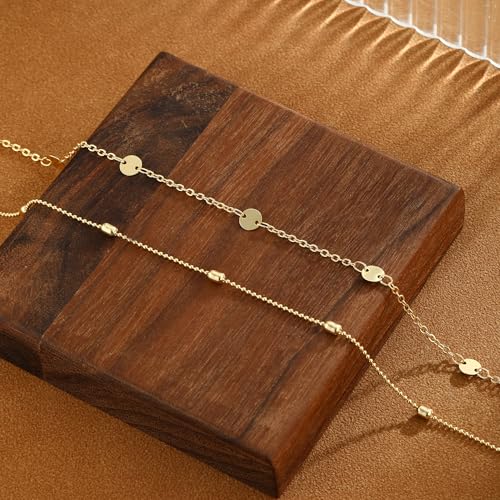 Gold Waist Chain for Women Dainty 14K Gold Plated Layered Belly Chain Adjustable Bikini Belly Beads for the Waist Waterproof Beach Accessories Body Chain Jewelry for Gifts - style: BY0007