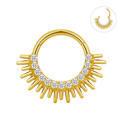 Cartilage Daith Earrings For Women Small 14K Gold Plated Hoop Hypoallergenic Helix Piercing Huggie Surgical Steel Diamond Implant Cubic Zirconia Prom Gift Jewelry - color: Style12-Gold, size: 16g-10mm