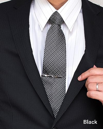 [TAVARAT] Tie Clip Tie Clips for Men Genuine Leather Silver Tie Bar Tie Pin Tps-078 - style: 10set