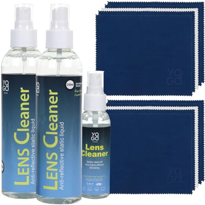 Lens Cleaner Spray 3 Eyeglass Cleaner, with 10 Microfiber Cloths Kit Ammonia and Streak Free Safe for Eyewear and Electronics - size: 13 Piece Set