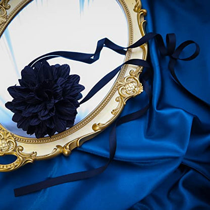 Black Choker Camellia Flower Lace-up Necklace For Women - color: Large black flower