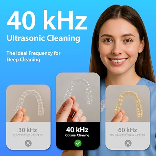 Magnasonic Ultrasonic Cleaner - 20oz Tank Ultrasonic Jewelry Cleaner & Ultrasonic Retainer Cleaner, Digital Timer, 5 Cleaning Modes for Glasses, Rings, Dentures, Tools, Aligners (UC22) - color: White, size: Ultrasonic Machine