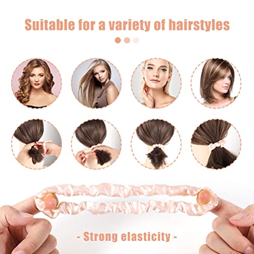 12 Pcs Pink Satin Hair Scrunchies For Women Girls, Elastic Skinny Hair Ties | Soft Satin Fabric, Gentle Hold, Stretchy Elastic, Blush Pink Gifts, For Daily Wear, Sleep, Parties, Gifting - color: 12Pcs Blush