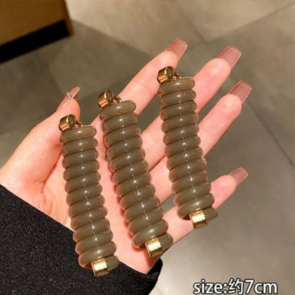 Spiral Hair Ties Phone Cord Elastic Hair Bands No Damage Scrunchies for Women Coil Holders Hair Ties for Thin Thick Hair Straight Ponytail Hair Accessories 6pcs