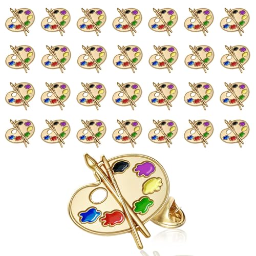 24 PCS Enamel Pin Bulk - Art Supplies, Enamel Pin Making Kit, Lapel Pins for Art Lovers, Classmates, Teachers & Graduation Gifts
