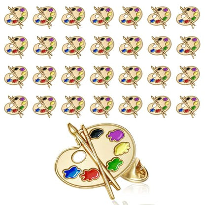 24 PCS Enamel Pin Bulk - Art Supplies, Enamel Pin Making Kit, Lapel Pins for Art Lovers, Classmates, Teachers & Graduation Gifts