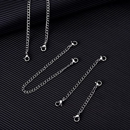 10Pcs Stainless Steel Necklace Extender Chain Links, Silver Necklace Extenders for Bracelet Anklet Stainless Steel Chain Extenders for Jewelry Making 2in 3in 4in 5in 6in (10 Silver) - color: Silver 10pcs