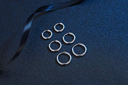 Black Hoop Earrings for Men 8mm 10mm 12mm – Surgical Stainless Steel Hypoallergenic Mens Small to Medium Hoop Earrings Set (3 Pairs) - style: E:3pairs,8mm+10mm+12mm,steel
