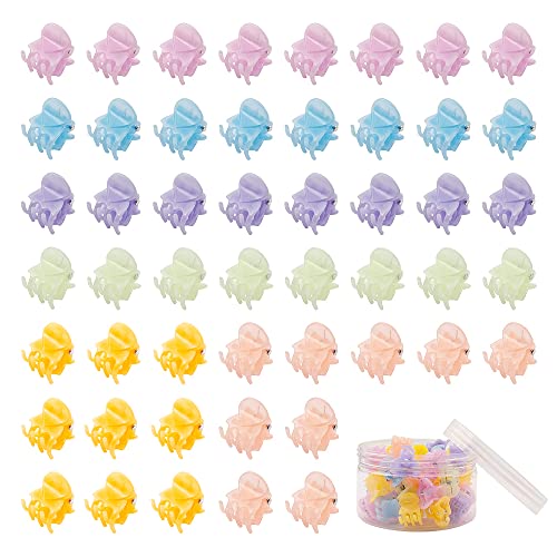 50 PCS Mini Hair Claw Clips， Bangs Strong Grip Multifunction Clamp Clips. (Jelly color) - color: Jelly color