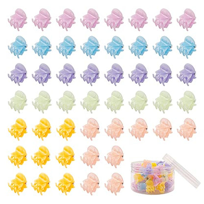 50 PCS Mini Hair Claw Clips， Bangs Strong Grip Multifunction Clamp Clips. (Jelly color) - color: Jelly color