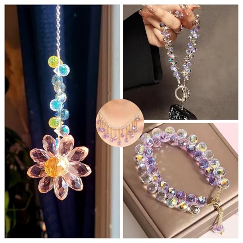 100Pcs Faceted Glass Teardrop Beads Clear Colorful Electroplate Water Drop Crystal Glass Beads Teardrop Chandelier Pendants for DIY Crafts Earring Bracelet Jewelry Making - color: Mixed Color-E