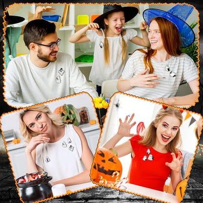 Liliaafar 36 Pieces Halloween Enamel Pins Set Grow in the Dark Halloween Lapel Pins Bulk for Backpacks Clothing Hat Bag Gifts - style: Black Cat Ghost