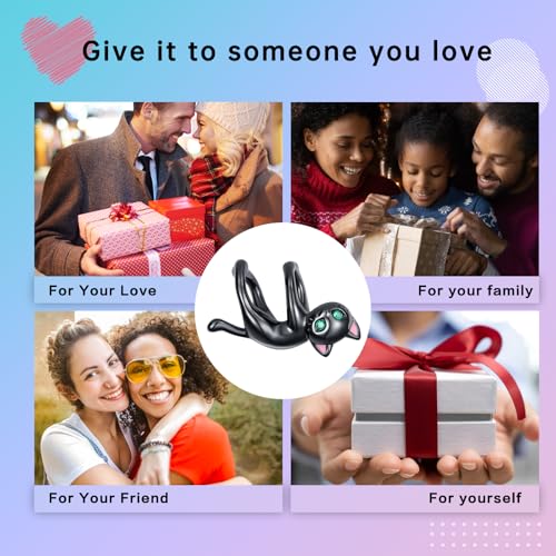 Family Love Mother Daughter Grandma Charm 925 Sterling Silver fits Bracelets Necklace Pendant Bead Charms Jewelry Gift for Women Family Friends - color: Halloween Black Cat Charm
