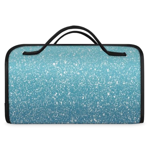 Blue Pik Inch Glitter Star Hanging Roll Up Cosmetic Bag with 4 Removable Storage Bags Waterproof Foldable Toiletry Kit for Women - color: Multicolor 6