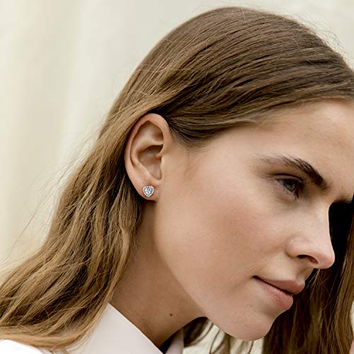 PAVOI 14K Gold Plated 925 Sterling Silver Post Brilliant Round Faux Diamond Halo Earrings - Premium Cubic Zirconia - style: Heart