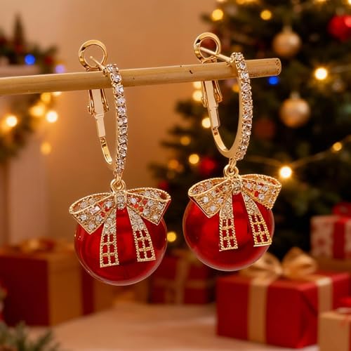 Bow Earrings Red Earrings for Women Dangle Cute Earrings Red Stuff Jewelry Outfits Accessories Gifts for Girls - color: A4:red bow earrings
