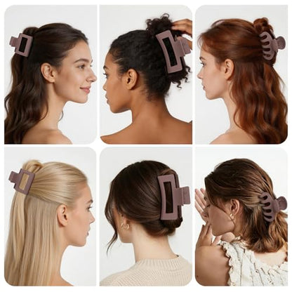 Small Medium Claw Clips for Women, 3 Styles Hair Clips for Thick and Thin Hair, Non-slip Strong Hold, 12 Pcs (Burgendy) - color: Burgendy