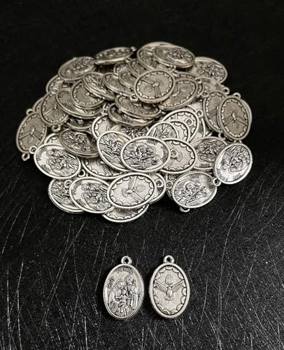 Saint Therese of Lisieux/Saint Mother Teresa of Calcutta/Divine Mercy Jesus/Mater Dolorosa Patron Saint Medal Charm Pendant for DIY Rosary Necklace Bracelet Jewelry Making Part - color: 30pcs-Holy Family medal