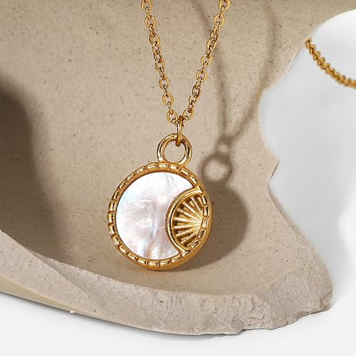 Unisex Celestial Gold Pendant Necklaces, Sun/Moon/Star/Angle Celestial Elements Unisex Choker Gold Lover Chains for Men and Women Jewelry - color: Gold Chain - Sun #2