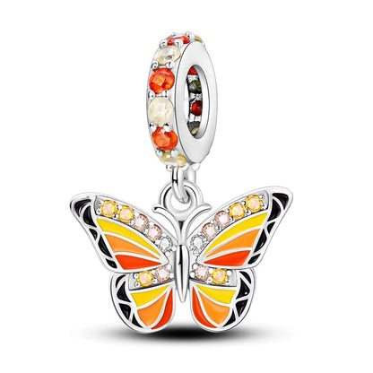 925 Sterling Silver Charm for Bracelet Necklace Women Dangle Pendant Beads | Love Faith Mom Ocean travel Butterfly Party Charm Beads Pendants DIY Jewelry Gift - color: Colorful butterfly charm