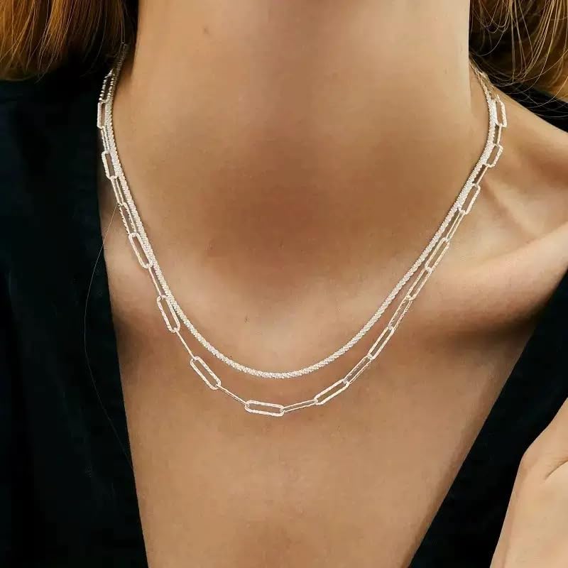 Necklace Bracelet for Women, Chocker Necklace, Crystal Bracelet Jewelry Set for Women, Wedding Jewelry for Bride, Sparkly Party Prom Hypoallergenic - color: Sliver