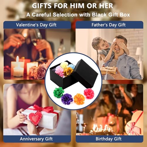 Yadiana 16 Pcs Lapel Flower Pins for Men Suit, Handmade Satin Boutonniere Pins Gentleman Women Flower Brooch Pins Set with Gift Box for Wedding Groom Tuxedo Clothes Accessories (4cm)