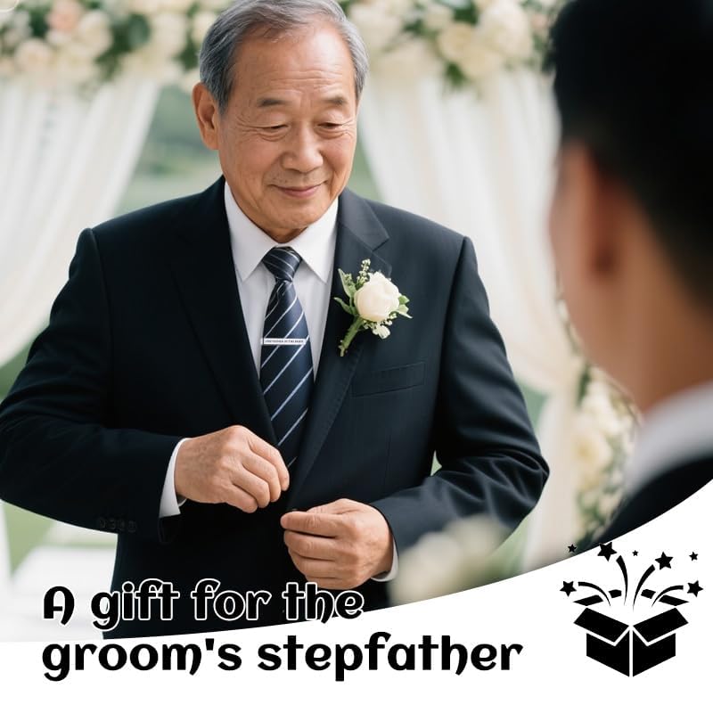 Step Father of The Bride Groom Gifts from Daughter Son, Stepfather of The Groom Bride Tie Clip Gifts for Wedding Day for Dad - style: step father of groom