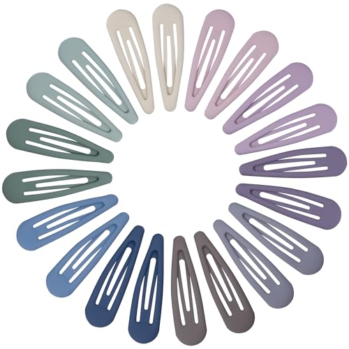 Small Hair Barrettes For Women No Slip Metal Snap Clips For Thin And Fine Hair,Matte Mix Colors,20 PCS,1.97 x 0.5 Inch. - color: Matte Mix Colors
