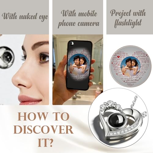 Personalized Picture Necklace Custom Projection Necklace With Photo Inside | Picture Charm Necklace Photo Gifts For Women Her Mom Wife Girlfriend On Valentines Mothers Day Christmas Anniversary Romantic - color: Pendant 1