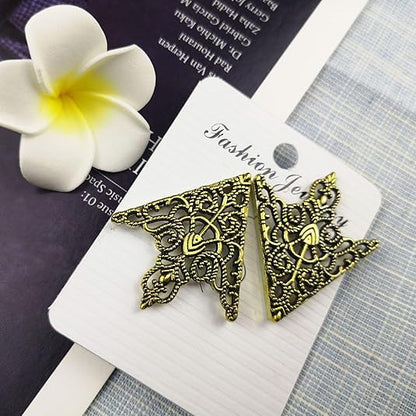 5 Pairs Retro Hollow Pattern Shirt Collar Brooches For Women And Men Gold Plated Triangle & Simple Elegant Double Leaf Collar Pin Brooches Gold Silver Plant Brooch Jewelry - style: Broze sj