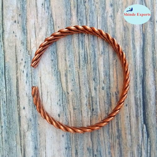 SHINDE EXPORTS pure copper bracelets cuf kada bangle for men and women - style: twisted 25gms
