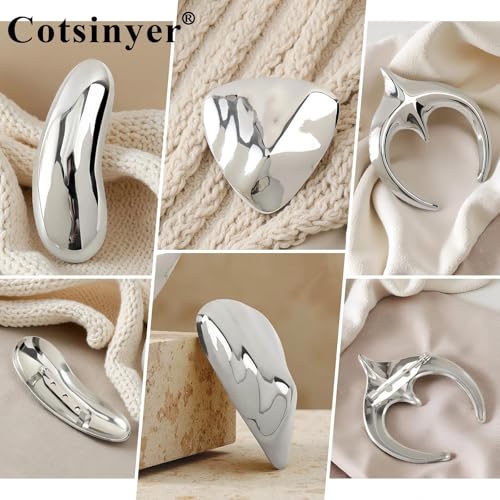Stainless Steel Brooch Pin for Women & Men,Lapel Pin | Minimalist Statement Elegant Geometric, Sweaters Coat Suit Shawl Collar Shirt Coat Jacket Hat Dress Swim, Velvet Bag & Box - style: Trio-Silver