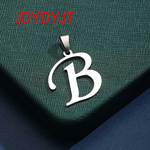 Stainless Steel Initial Letter Connector Charms Alphabet Pendant Diy Craft for Jewelry Making Necklaces Bracelets Keychain - color: Stainless Steel B