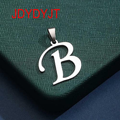 Stainless Steel Initial Letter Connector Charms Alphabet Pendant Diy Craft for Jewelry Making Necklaces Bracelets Keychain - color: Stainless Steel B