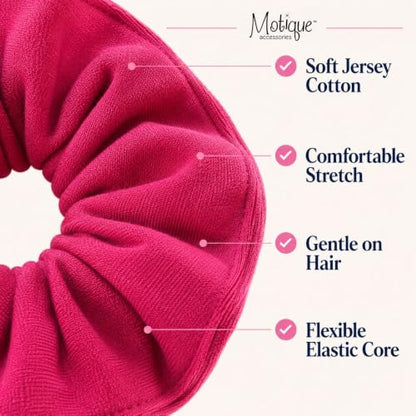 Motique Accessories Large Scrunchies for Women, Pack of 6, Burgundy | Hair Ties for Medium & Thick Hair - color: Burgundy Red