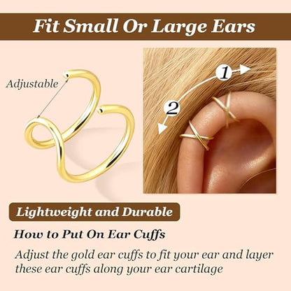 Ear Cuffs Non Piercing Ear Cuff Earrings for Women Gifts Trendy Stuff Clip on Cartilage Earrings Stacks Fake Earrings Jewelry Gifts - color: A1:1pcs chain pearl ear cuff silver