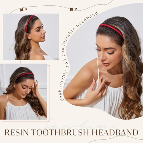 STHUAHE4PC Multicolor Protection Resin Teeth Comb Hair Hoop Hairband Headband Hair Accessories by Beauty hair (Blue-4PCS) - color: Blue