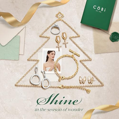COBI Jewelry Set for Women, 18K Gold & Rhodium Plated CZ Necklace & Earrings, Clover Halo Infinity Solitaire Feather Designs, Dainty Crystal Pendant Sets, Trendy Fashion Gifts for Her - style: Crystal Solitaire CZ