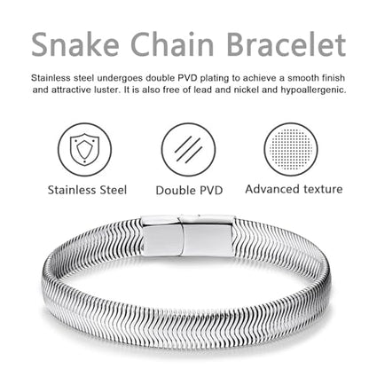 Mens Bracelet-Stainless Steel Magnetic Clasp Franco Chain Bracelets for Men - color: D-Sliver