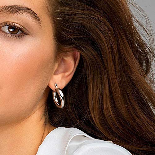 M MOOHAM Hoop Earrings for Women, Hypoallergenic 14K Gold Plated Earrings | Gold Plated Hoop Earrings Set for Sensitive Ears, Earring Stack for Women Trendy, Jewelry Gifts Lightweight 13-60mm - color: 2pcs-40mm-silver-plated