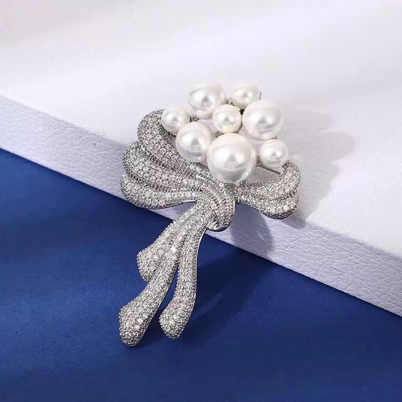 Luxury Camellia Flower Brooch, Sparkling Crystal & Rhinestone Pin with Teardrop Pendant for Women, Elegant Statement Jewelry for Wedding, Party, or Daily Wear - style: Chinese