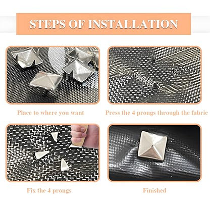 800 Pcs 10mm Pyramid Studs for Clothing Metal Studs for Clothing with Tool Perfect for DIY Leather Crafting Punk Fashion Rivets for Jackets Bags Shoes Belts and Pet Collars